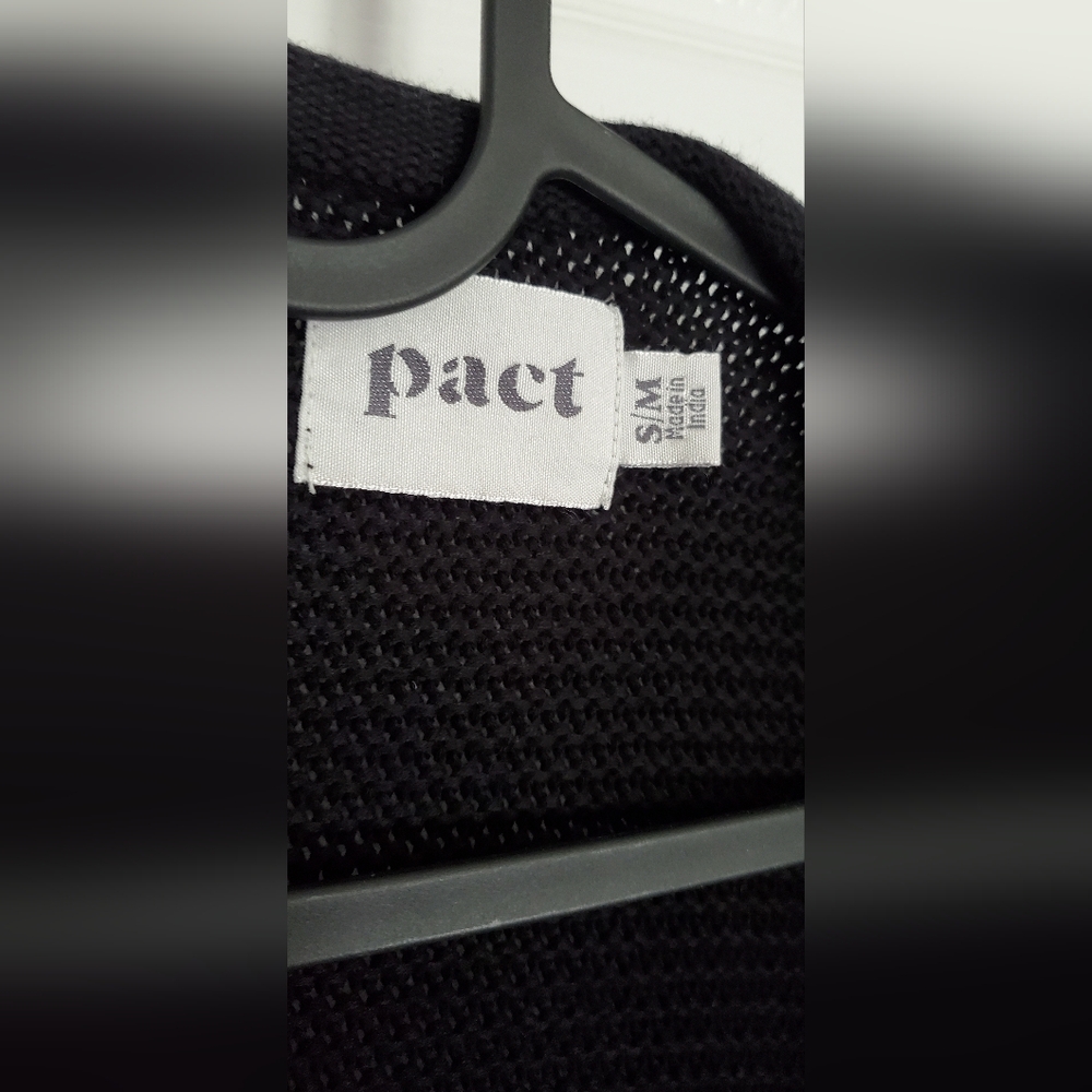 Pact Long Black Cardigan Size Small/Medium - Picture 4 of 5
